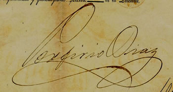 Firma del General Porfirio Diaz