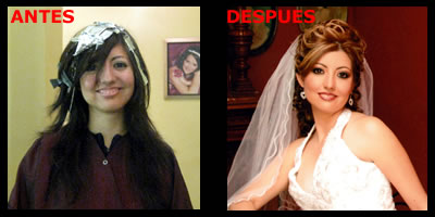 Antes y despues de maquillaje boda