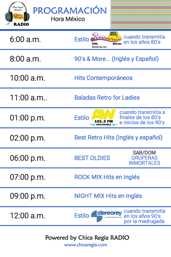 programacion de chica regia radio chicaregia.com